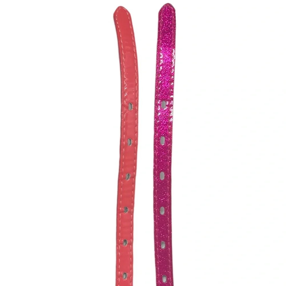 Girls Belt Set Bundle Glam Barbie Pink & Pink Sparkle Size M/L Girls Size 8 -10